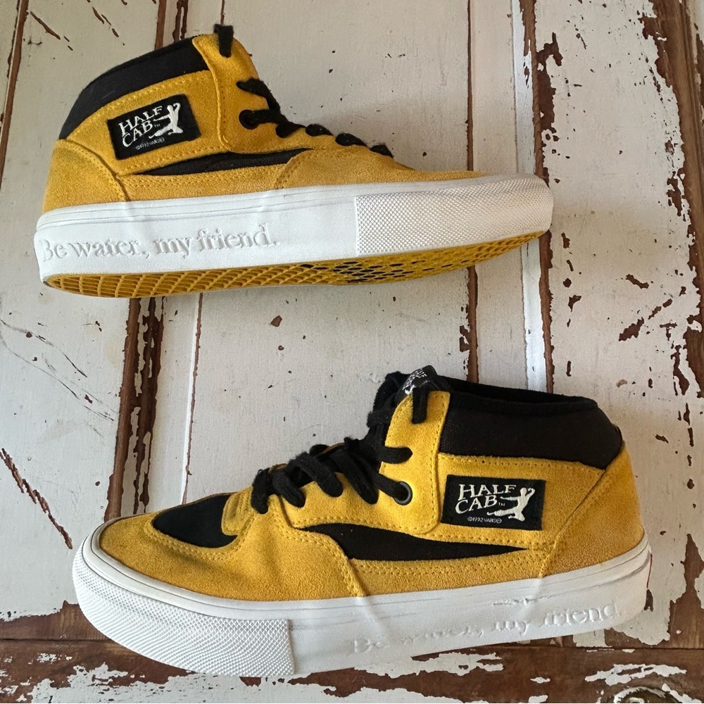 Vintage 1992 Vans X Bruce Lee Half Cab Black Yellow Men's 8.5 Woman's 10.5